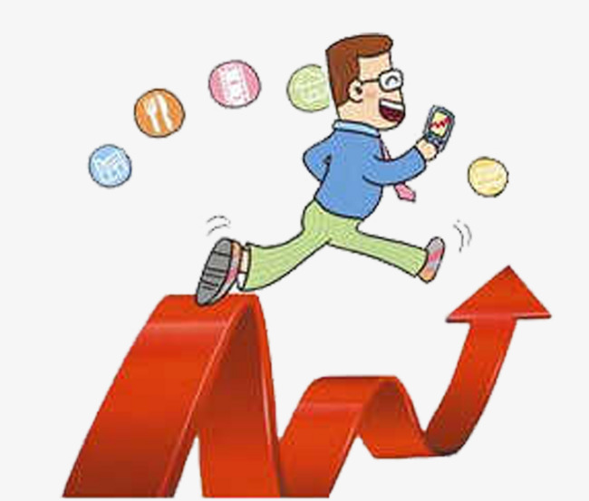 红色上升箭头员工升职加薪