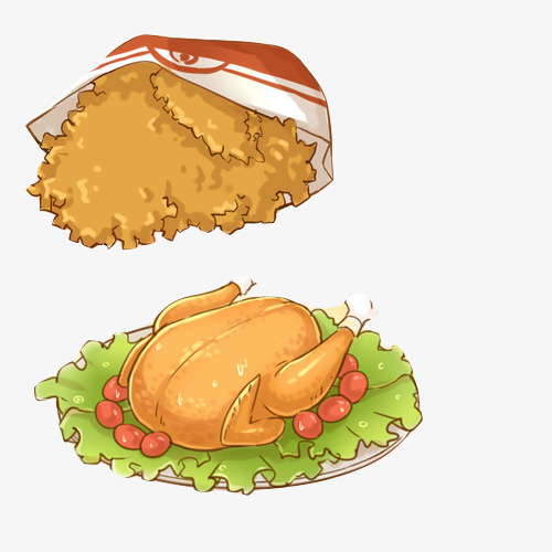 炸鸡块炸鸡手绘画图片素材图片免费下载_高清卡通手绘