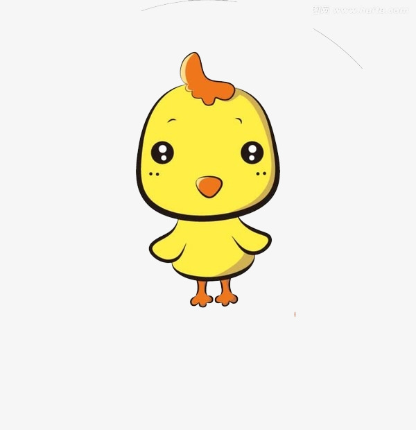 有一只萌萌哒卡通可爱黄色小鸡