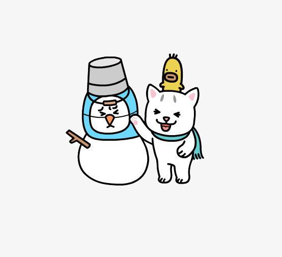 雪人和小猫