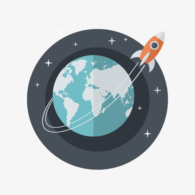 矢量火箭坏绕地球素材图片免费下载_高清卡通