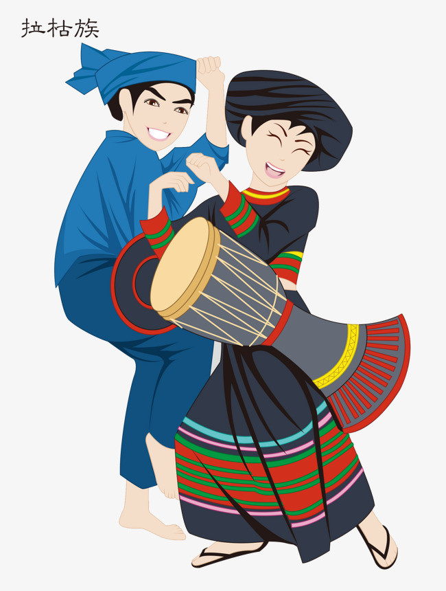 纯手绘五十六个民族少数民族傣族