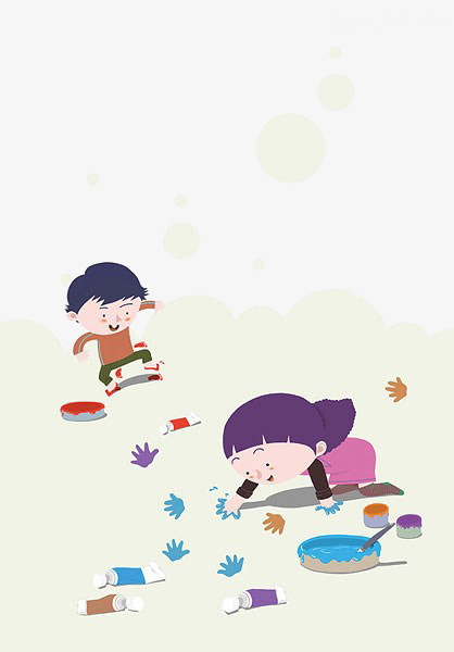 两个孩子玩耍素材图片免费下载_高清卡通手绘png