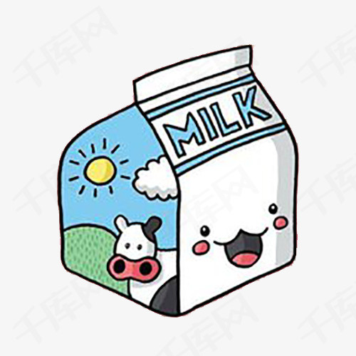 卡通牛奶