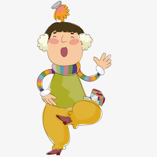 卡通跳舞的男孩