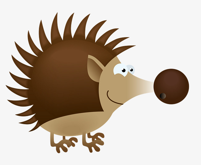 矢量黑灰色圆鼻头小刺猬卡通素材图片免费下载