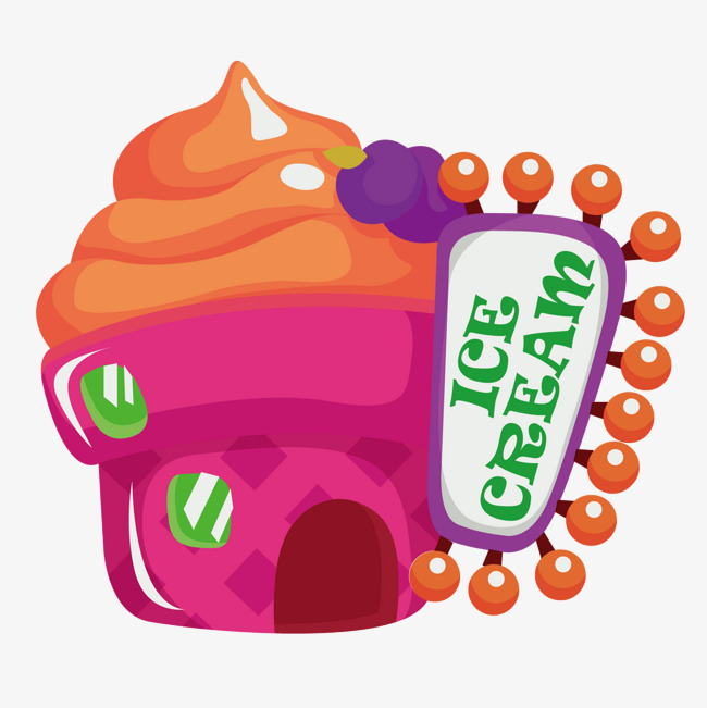 矢量卡通冰淇淋小屋素材图片免费下载_高清装