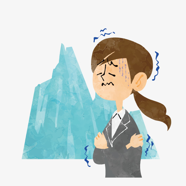 卡通冷颤女生素材图片免费下载_高清装饰图案