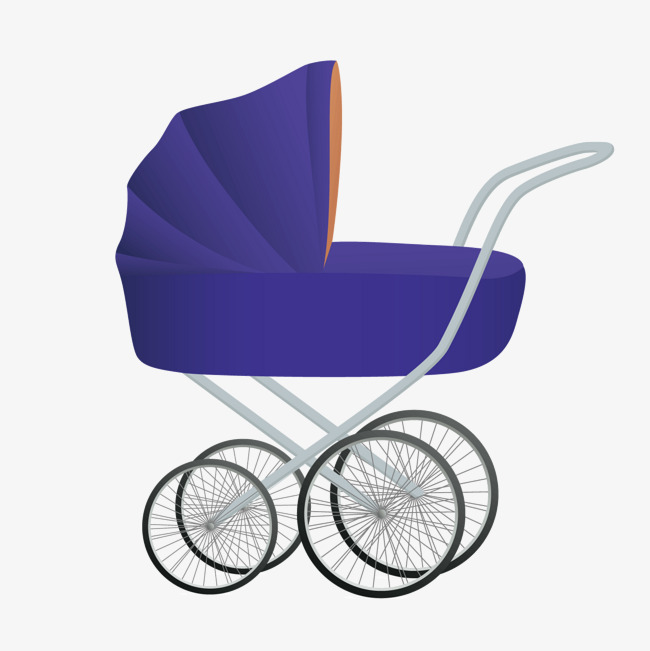 矢量卡通蓝色婴儿车素材图片免费下载_高清装