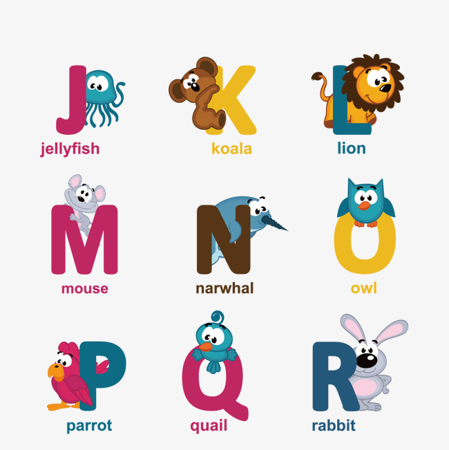 可爱卡通幼儿学英语矢量素材图片免费下载_高