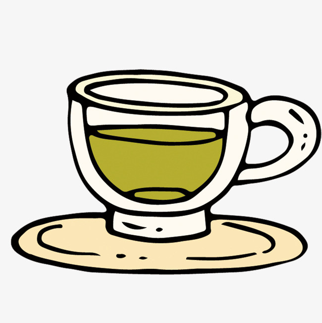 矢量手绘一杯茶素材