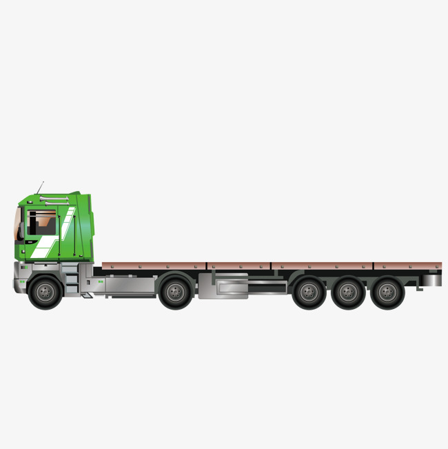 矢量绿色大货车半挂车卡车素材图片免费下载_
