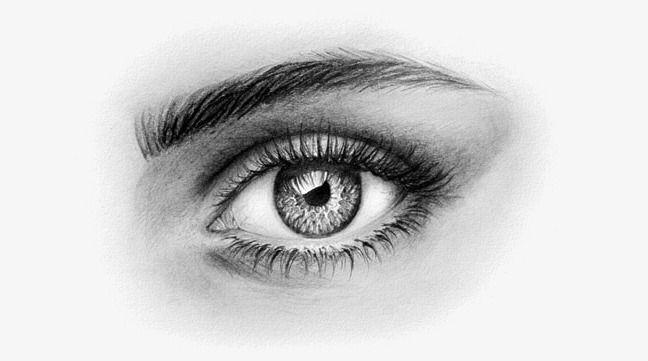 纯手绘素描人物眼睛素材图片免费下载_高清效果元素psd