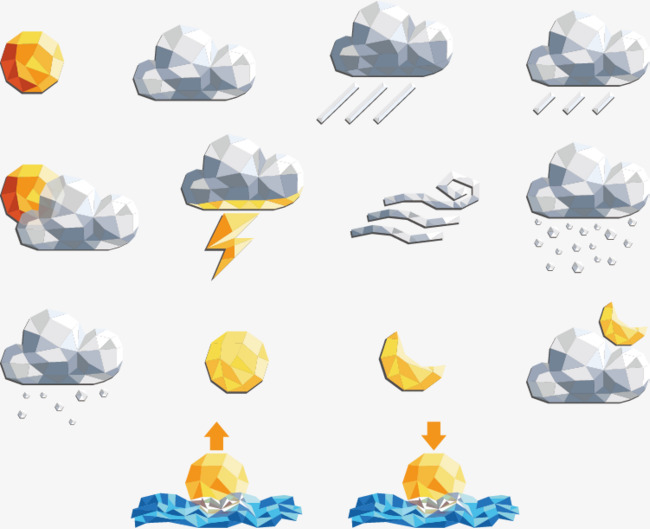 立体天气预报元素素材图片免费下载_高清效果