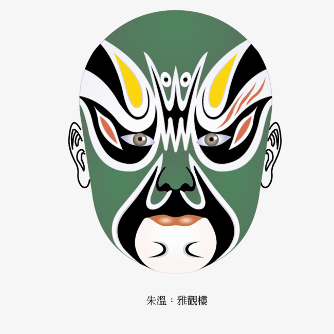 京剧脸谱中式复古传统金色中国风立体免抠元素