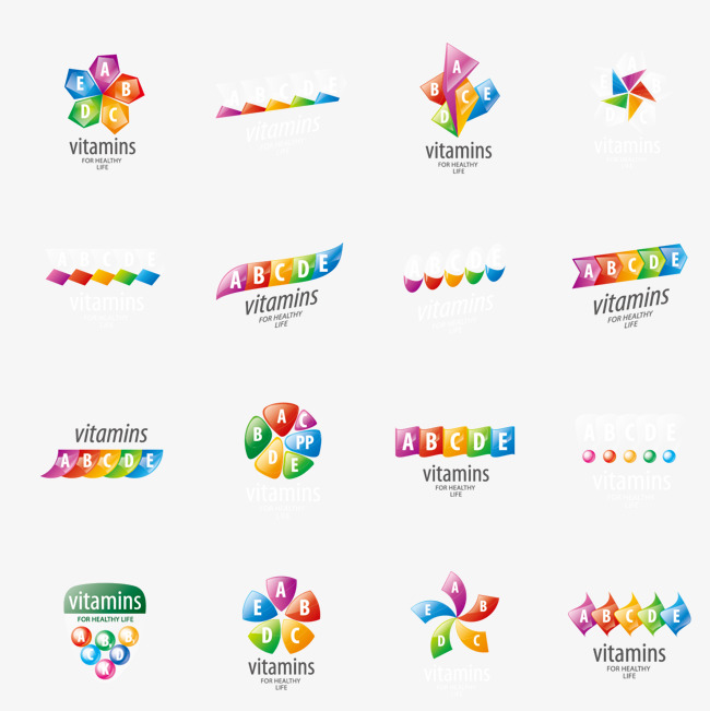 矢量彩色时尚个性logo图标