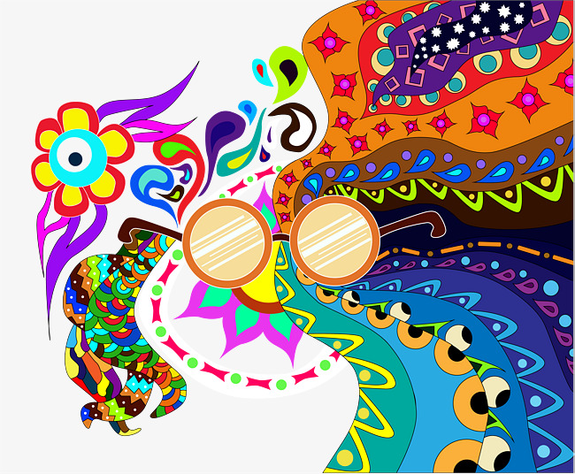 嬉皮风格时髦眼镜素材图片免费下载_高清psd