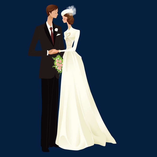 新人结婚照素材图片免费下载_高清卡通手绘p