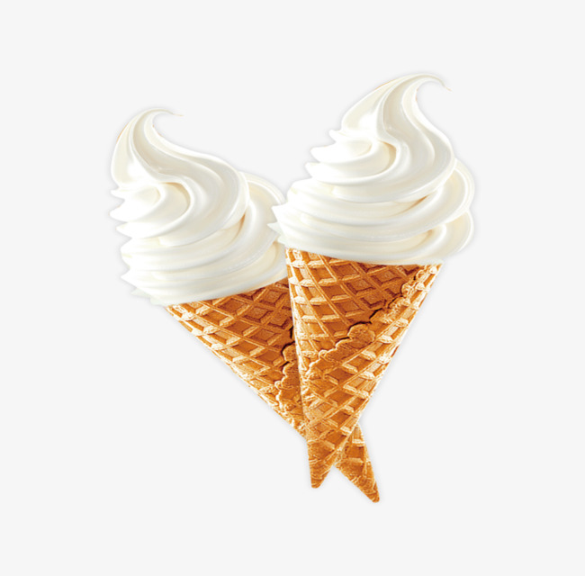 白色清新甜筒冰淇淋装饰图案素材图片免费下载_高清装饰图案png