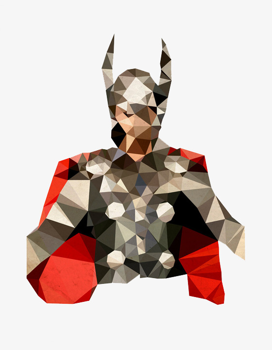 菱形拼接插画人物素材图片免费下载_高清psd