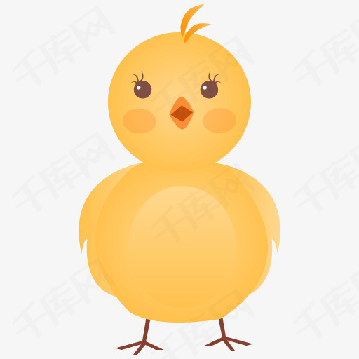黄色卡通小鸡装饰图案素材图片免费下载_高清装饰图案