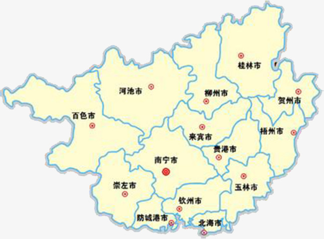 黄色广西地图素材图片免费下载_高清图片png_千库网