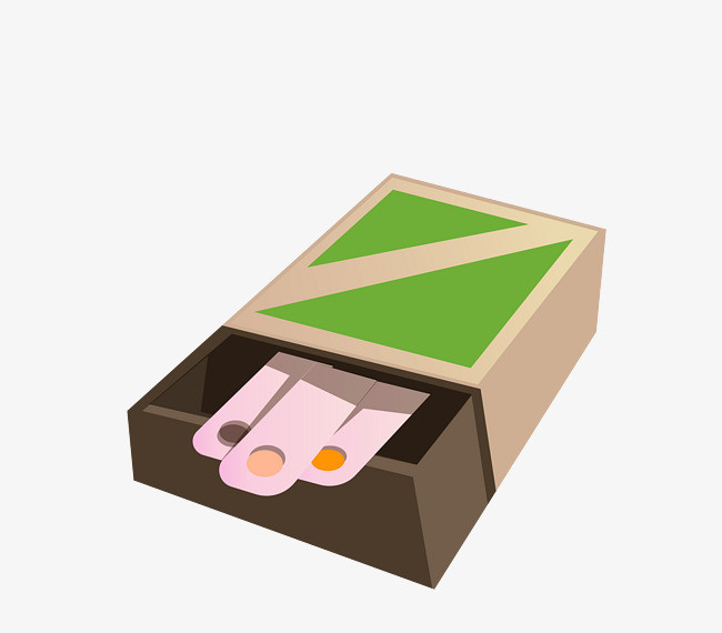 矢量彩色立体火柴盒