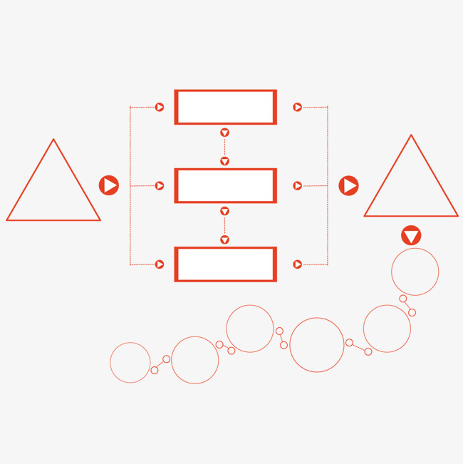 矢量红色线条模型流程图素材图片免费下载_高