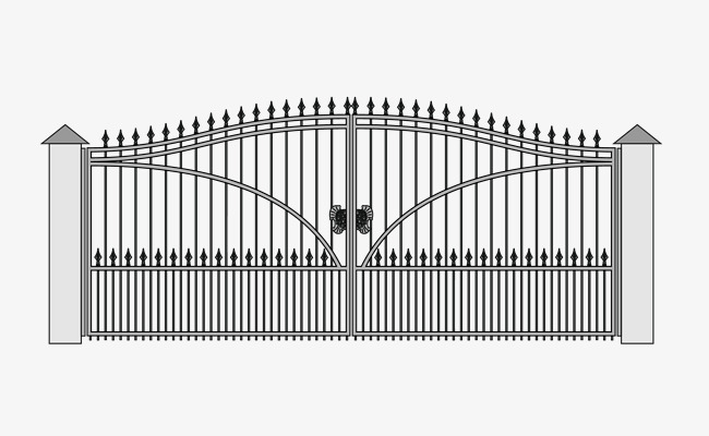 矢量黑色铁艺门素材图片免费下载_高清psd
