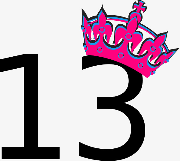 数字13点粉色王冠