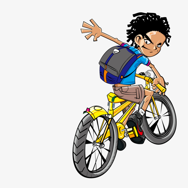 骑自行车的学生素材图片免费下载_高清卡通手