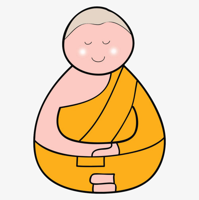 手绘打坐小和尚