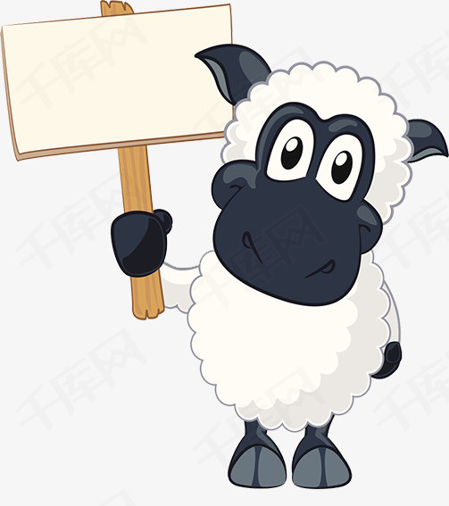 卡通小羊动物小羊可爱免费素材黑山羊