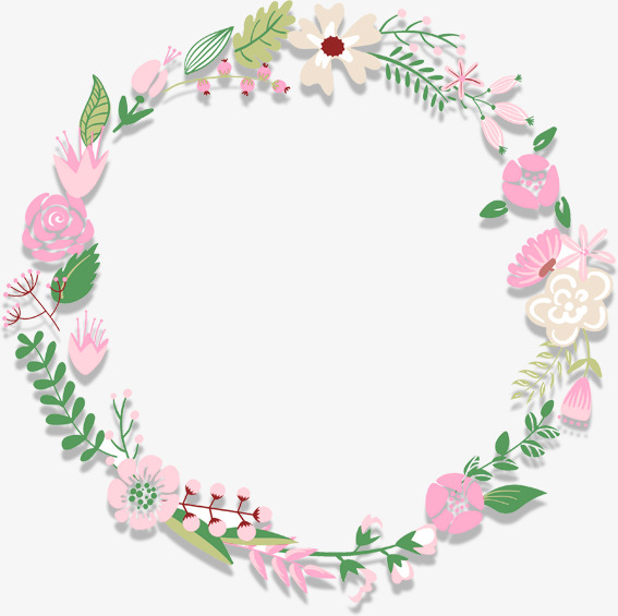 粉色清新花圈边框纹理素材图片免费下载_高清边框纹理png_千库网(图片