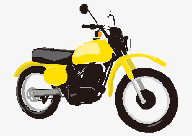 矢量卡通手绘黄色男装摩托车素材图片免费下载