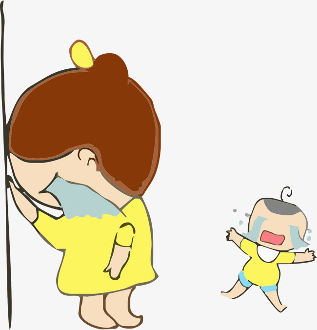对宝宝哭无能为力的妈妈