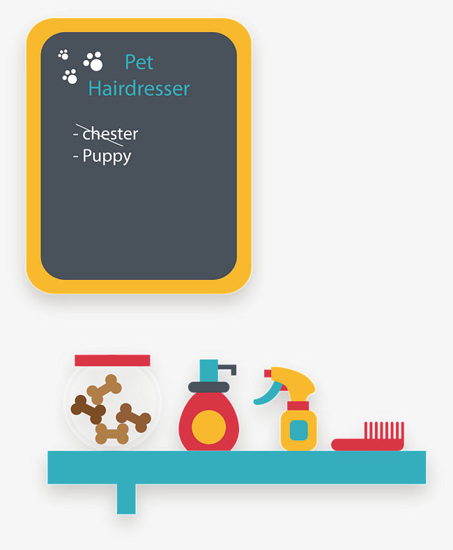 宠物美容广告牌修毛用品矢量图素材图片免费下