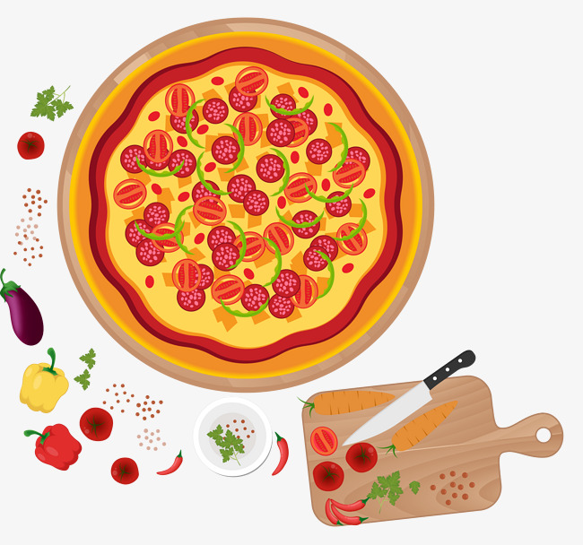 矢量手绘披萨素材图片免费下载_高清卡通手绘