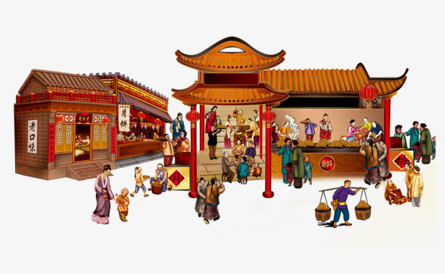 中国风集市免抠素材