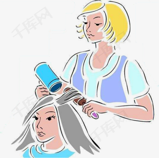 彩色卡通美发