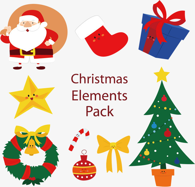 矢量图圣诞装饰元素png素材-90设计