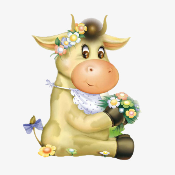 点击右侧免费下载按钮可进行 可爱的小牛png图片素材高速下载.