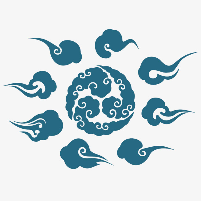 云朵纹样中国传统祥云纹样装饰图案