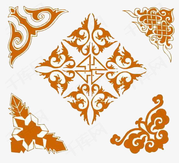 黄色蒙古图腾素材图片免费下载_高清png_千库网(图片编号7717457)