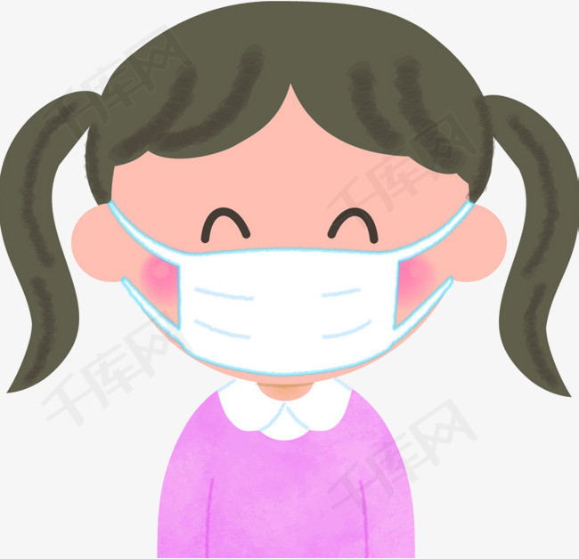 戴口罩的小女孩