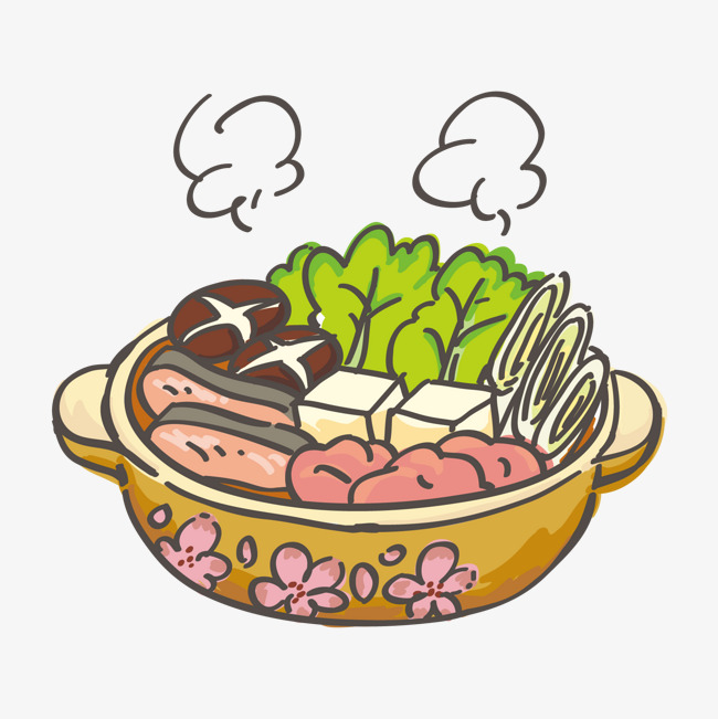 卡通美食火锅