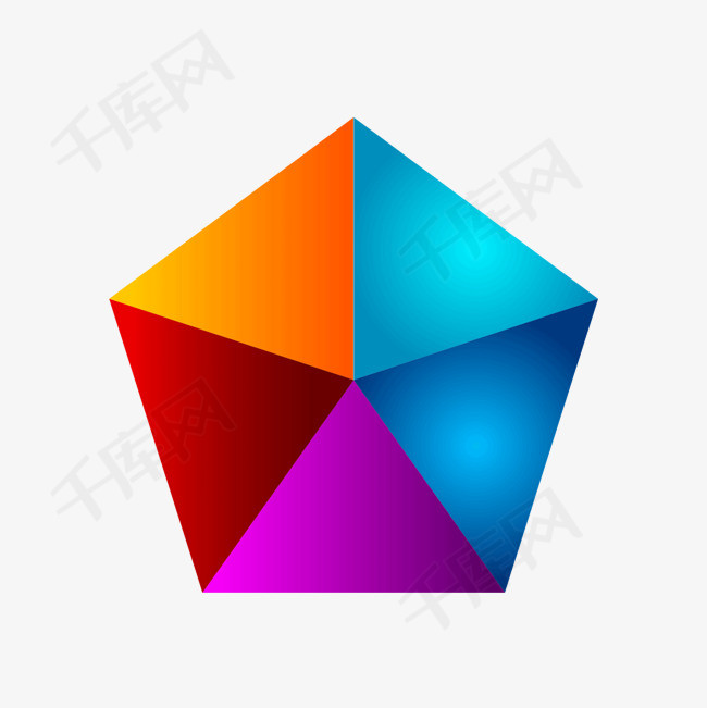 五边形商务五边形素材商务彩色