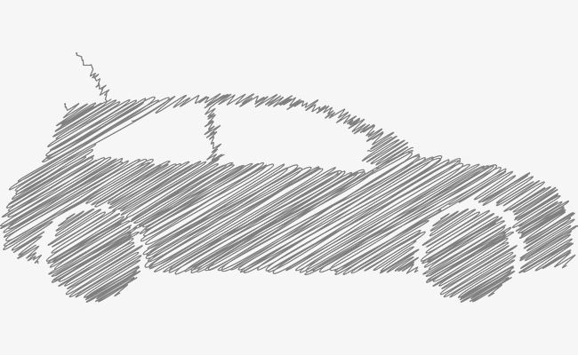 矢量素描汽车线框PNG图片素材图片免费下载