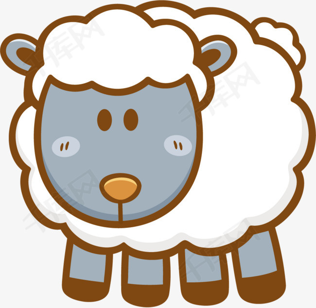 卡通手绘绵羊卡通动物手绘绵羊卡通绵羊可爱绵羊小羊绵羊