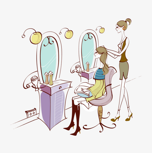 梳妆打扮的女孩